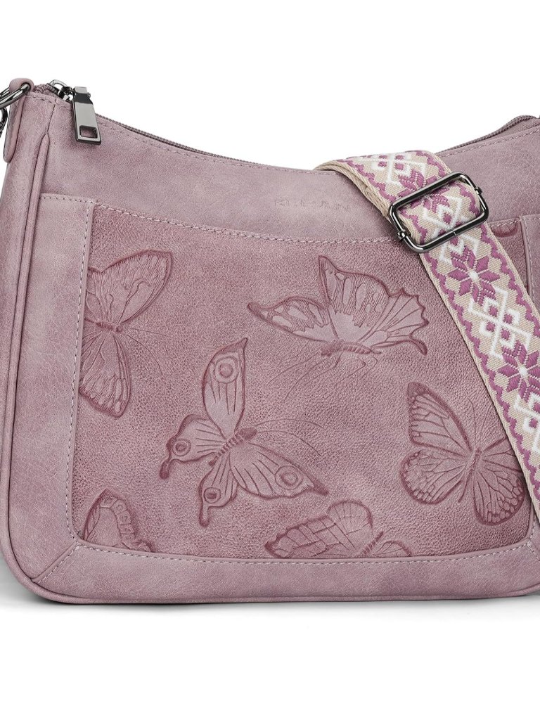 Crossbody Bags For Women Trendy, Vegan Leather Medium Butterfly Hobo Purse, Wome
